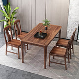 Traditional Style Solid Wood Dining Set with Walnut Table and 4 Legs Base for Home Use Clearhalo 'Dining Room Sets' 'Dining Tables & Seating' 'dining_room_set' 'furn' 'furn_dining_room_set' 'Furniture' 'furniture_dining_room_set' 'Kitchen & Dining Furniture' 'kitchen&dining_furn' 'kitchen' 1200x1200_a0877af2-fd3e-4270-ad2f-de62e5a60504