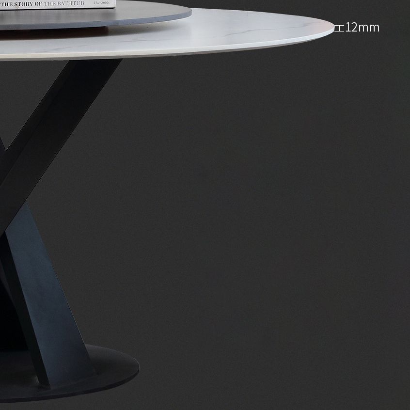 Tavolo da pranzo rotondo moderno in marmo bianco per cucina