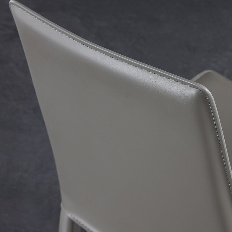 Leather Contemporary Modern Indoor-Outdoor Side Chair Solid Back Chair Clearhalo 'Dining Chairs' 'Dining Tables & Seating' 'dining_chair' 'furn' 'furn_dining_chair' 'Furniture' 'furniture_dining_chair' 'Kitchen & Dining Furniture' 1200x1200_a089e89f-12d7-4908-ada2-379ca5047e47