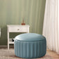 Orange Leather Pouf Modern Round Pure Color Pouf for Drawing Room