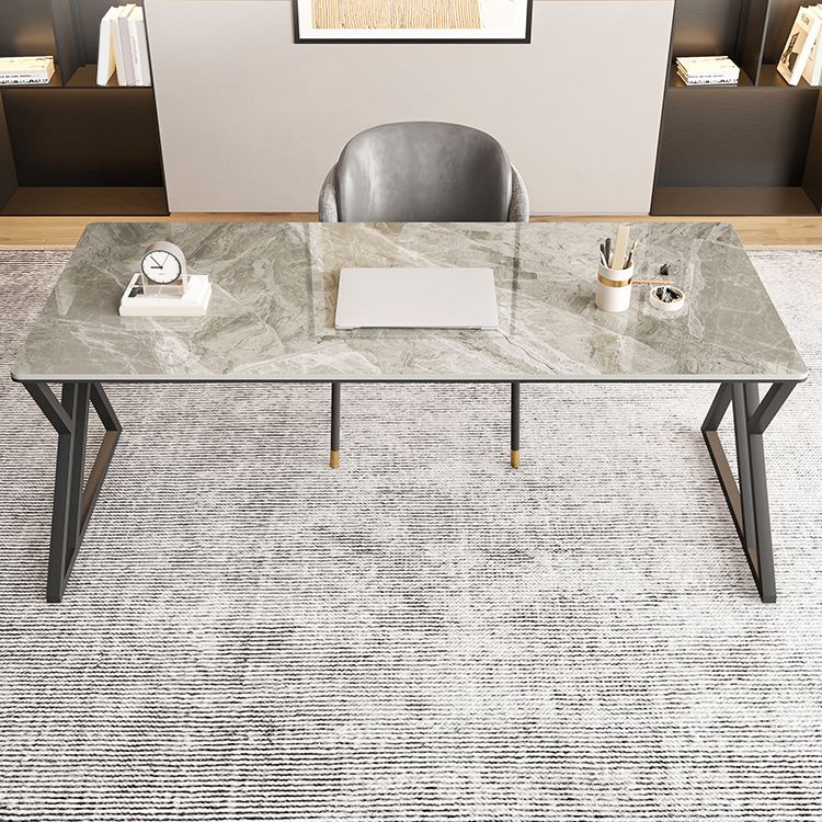 Table d'écriture en pierre de bureau de bureau rectangle de style moderne