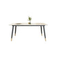 Stone Top Dining Table Metal Base Home Dinner Room Kitchen Table
