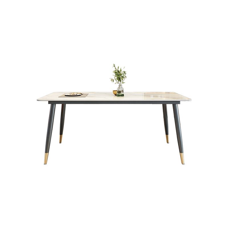 Stone Top Dining Table Metal Base Home Dinner Room Kitchen Table