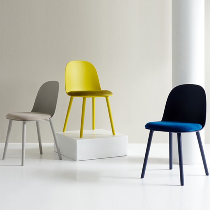 Scandinavian Plastic Armless Dining Chairs Indoor Solid Back Side Chair Clearhalo ' kitchen&dining_furn' 'Dining Chairs' 'Dining Tables & Seating' 'dining_chair' 'furn' 'furn_dining_chair' 'Furniture' 'furniture_dining_chair' 'Kitchen & Dining Furniture' 'kitchen' 1200x1200_a08cb3fc-c5e8-4471-8629-28f286b707a4