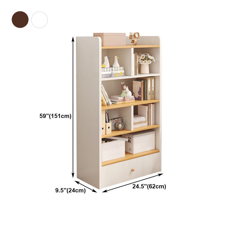 Wooden Closed Back Bookcase Modern Standard Bookshelf for Home Clearhalo 'Bookcases' 'furn' 'furn_bookcases' 'Furniture' 'Office Furniture' 1200x1200_a08d5c87-6f40-4171-a331-606cc27f3c58