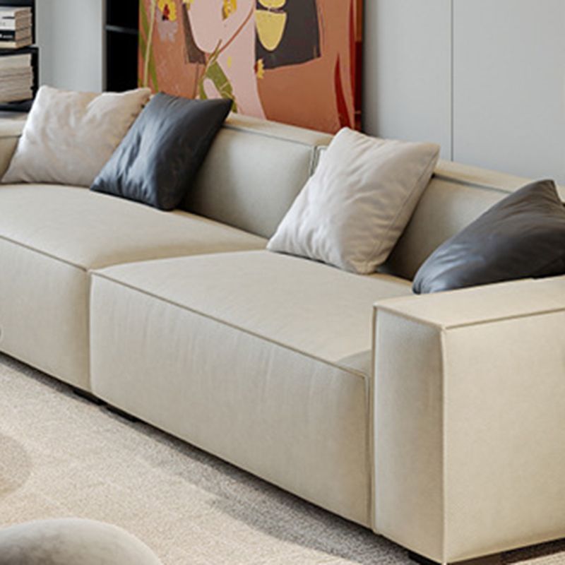 Sofá de cuero sinté de faux contemporáneo Sala de estar Sala Sofá de brazos cuadrados Sofá