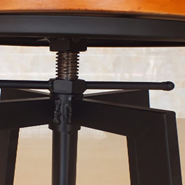 Industrial Armless Rotatable Counter Stool Iron Cafe Bar Stool with Pedal Clearhalo 'Bar Furniture' 'Bar Stools' 'bar_stools' 'furn' 'furn_bar_stools' 'Furniture' 'Kitchen & Dining Furniture' 1200x1200_a09058f4-9d37-4f8c-b4d3-76796df621e6