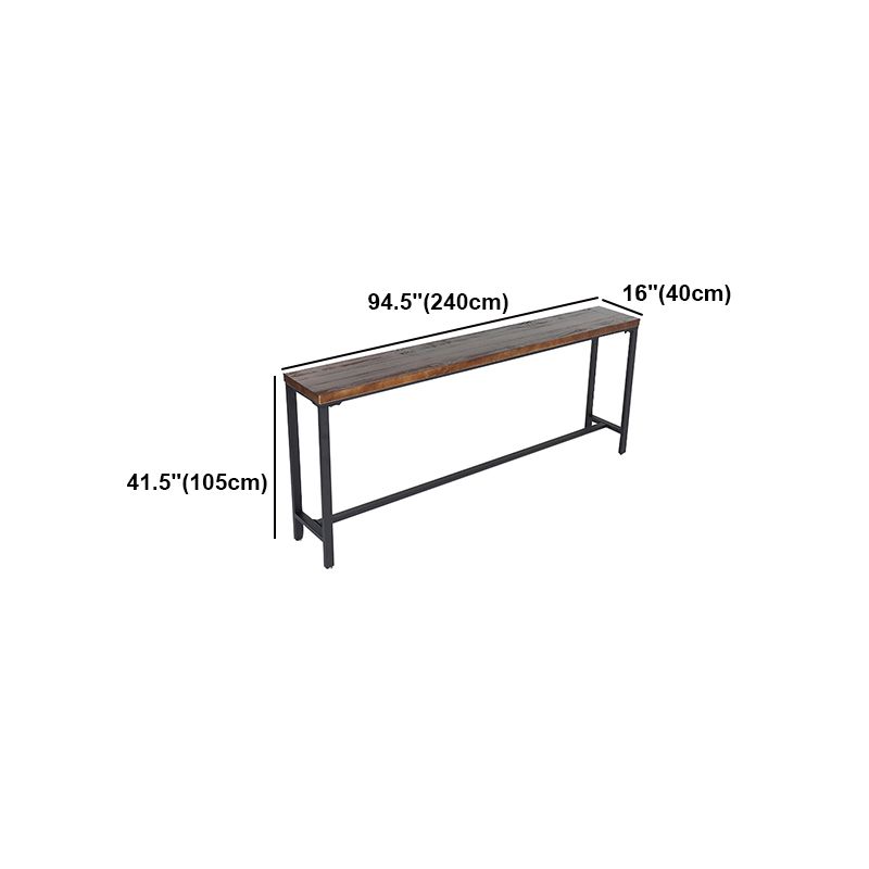 Brown Modern Style Bar Table Solid Wood and Black Iron Coffee Shop Bar Table Clearhalo 'Bar Furniture' 'Bar Tables' 'bar_tables' 'furn' 'furn_bar_tables' 'Furniture' 'furniture_bar_tables' 'Kitchen & Dining Furniture' 'kitchen&dining_furn' 'kitchen' 1200x1200_a090f24d-ed29-4b1a-a5eb-ef0c2aa33015
