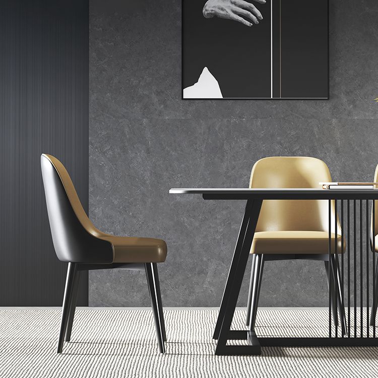 Modern 1/2/5/7 Pieces Dining Set Sintered Stone Dining Table Set with Leather Chairs Clearhalo 'Dining Room Sets' 'Dining Tables & Seating' 'dining_room_set' 'furn' 'furn_dining_room_set' 'Furniture' 'furniture_dining_room_set' 'Kitchen & Dining Furniture' 'kitchen&dining_furn' 'kitchen' 1200x1200_a09285a2-f258-4a42-bfe2-6cd6c44810d4