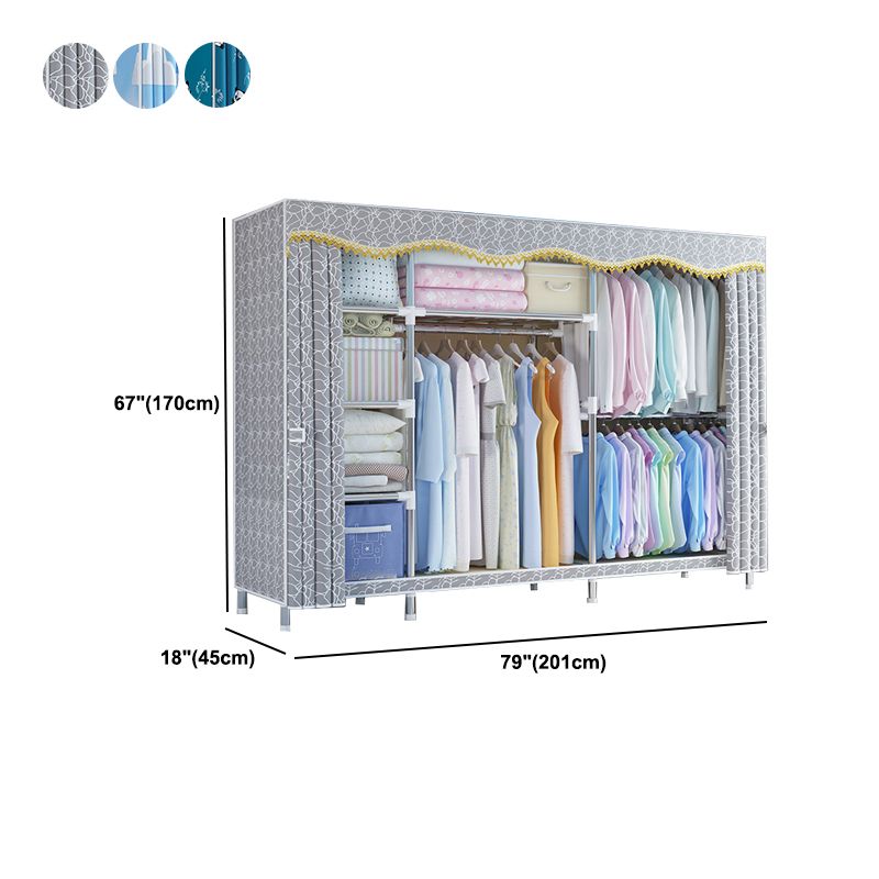 Modern Style Metal Wardrobe Bedroom Wardrobe Closet with Legs Clearhalo 'Armoires & Wardrobes' 'armoires_wardrobes' 'Bedroom Furniture' 'furn' 'furn_armoires_wardrobes' 'Furniture' 1200x1200_a093044e-e0ab-48d0-8667-805ffc240e5b