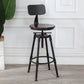 Industrial Armless Elevatable Counter Stool Iron Bar Stool with Pedal for Cafe Clearhalo 'Bar Furniture' 'Bar Stools' 'bar_stools' 'furn' 'furn_bar_stools' 'Furniture' 'Kitchen & Dining Furniture' 1200x1200_a0939e56-364c-42b1-a145-bcb125511812