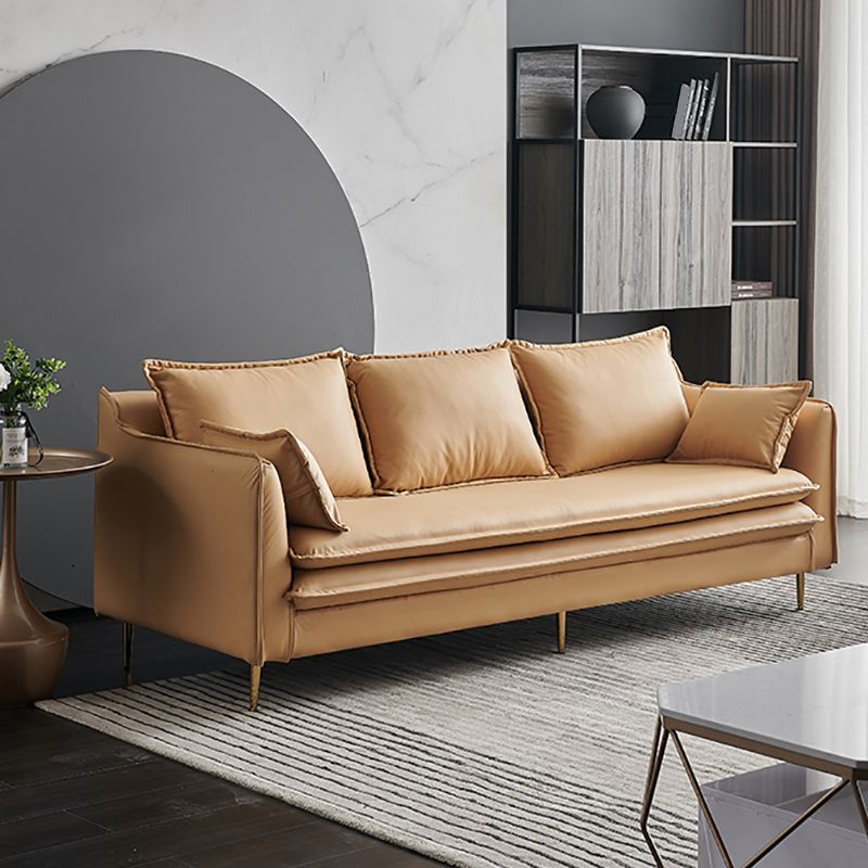 28" High Faux Leather Modern Square Arm Standard Sofa with Loose Back Stain Resistant Clearhalo 'furn' 'furn_sofas' 'Furniture' 'furniture_sofas' 'Living Room Furniture' 'Sofa' 'sofas' 1200x1200_a093cc88-931f-49ae-b08d-c954ad1c3839