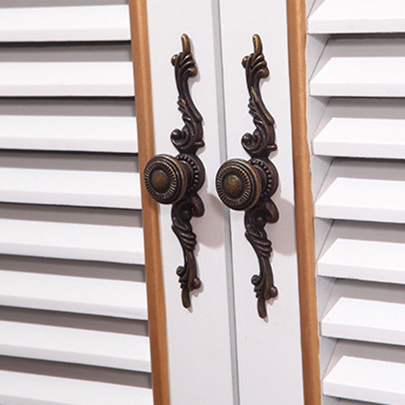 Industrial Rectangle Accent Cabinet with Solid Wood Bun Feet