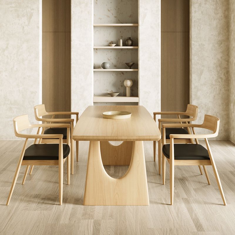 Modern 1/2/4/5 Pieces Rectangle Dining Set Solid Wood Dining Table with Chairs Clearhalo 'Dining Room Sets' 'Dining Tables & Seating' 'dining_room_set' 'furn' 'furn_dining_room_set' 'Furniture' 'furniture_dining_room_set' 'Kitchen & Dining Furniture' 'kitchen&dining_furn' 'kitchen' 1200x1200_a09446fc-97c4-4302-8b93-19049e1bf60f