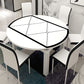 Modern Extendable Round Glass Top Dining Table with Solid Wood Legs Clearhalo 'Dining Tables & Seating' 'Dining Tables' 'dining_table' 'furn' 'furn_dining_table' 'Furniture' 'Kitchen & Dining Furniture' 1200x1200_a094a9d0-d6b2-41bb-8926-aaf660ee62d2
