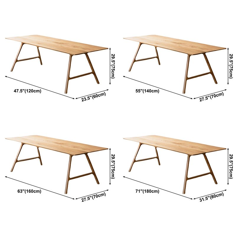 Rectangle Pine Solid Wood Table Modern Kitchen Dining Table in Nature with Double Pedestal Clearhalo ' dining_table' 'Dining Tables & Seating' 'Dining Tables' 'furn' 'furn_dining_table' 'Furniture' 'furniture_dining_table' 'Kitchen & Dining Furniture' 'kitchen&dining_furn' 'kitchen' 'kitchen_dining_table' 1200x1200_a095f8f9-b08d-408e-8120-845357123bd4