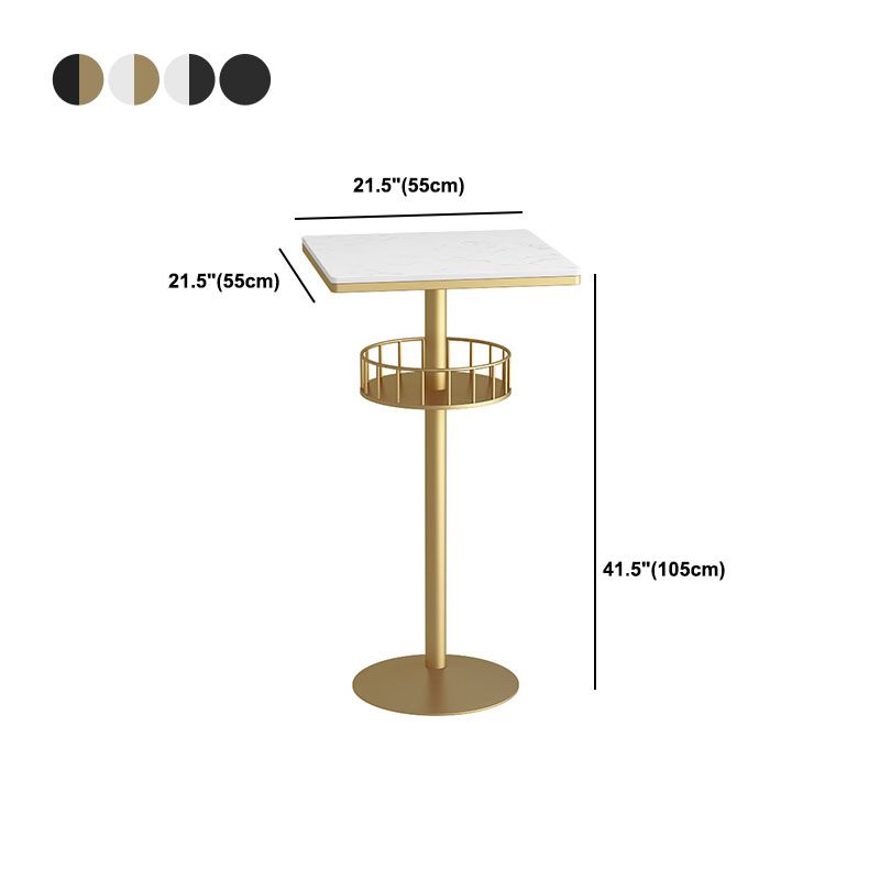 Polished Finish Marble Top Bar Table Glam Metal Frame Pub Table Clearhalo 'Bar Furniture' 'Bar Tables' 'bar_tables' 'furn' 'furn_bar_tables' 'Furniture' 'Kitchen & Dining Furniture' 1200x1200_a0963404-3aef-45ae-ad34-ae3452e92730
