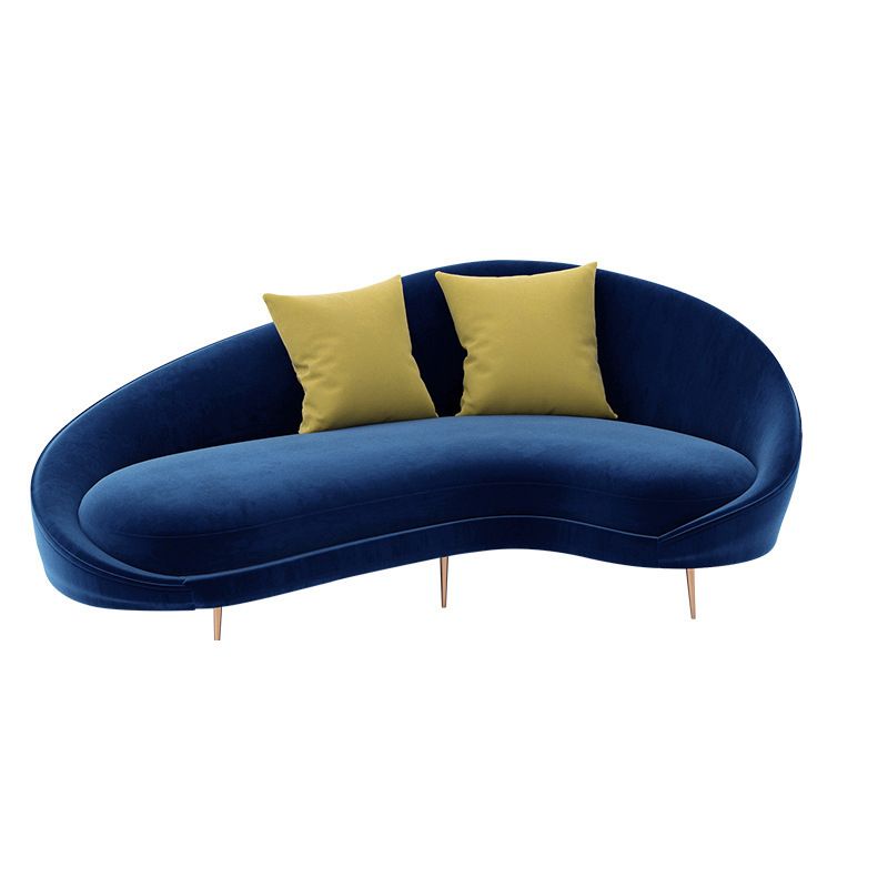 Contemporary Velvet Solid Color 33.46" H Curved Slope Arm Sofa Clearhalo 'furn' 'furn_sofas' 'Furniture' 'Living Room Furniture' 'Sofa' 'sofas' 1200x1200_a0969117-49e6-42b4-8c18-f51234b9be40