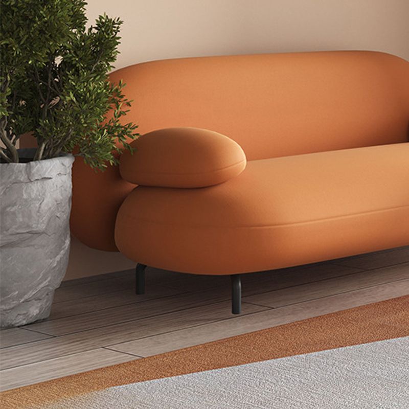 Strakke achterste faux lederen bank gebogen waterdichte vaste kleur settee