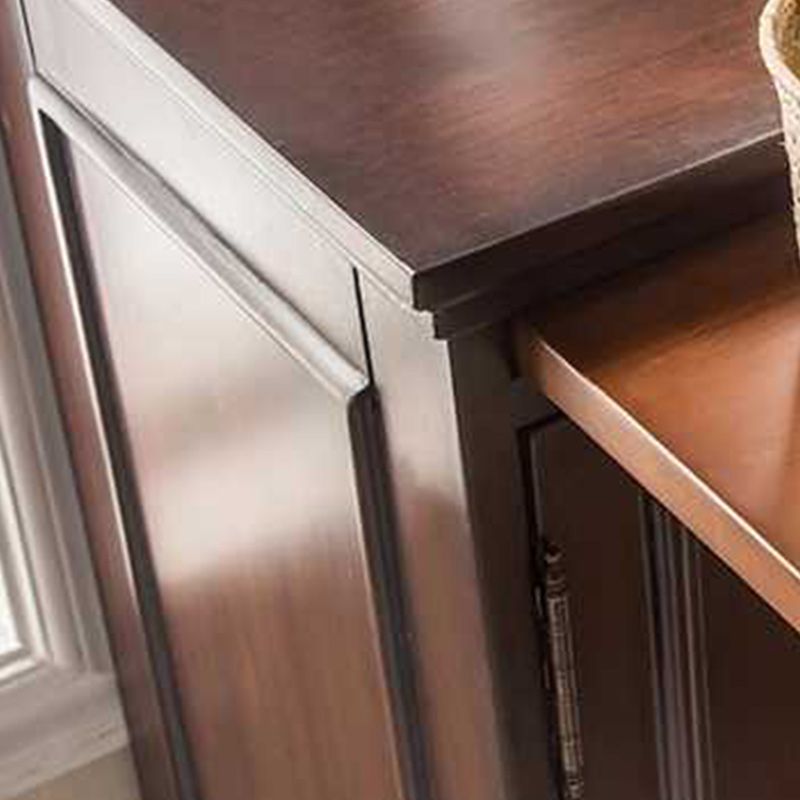 15.7" W 1 - Door Accent Cabinet in Rubberwood with Open Storage Clearhalo 'Cabinets & Chests' 'cabinets_chests' 'furn' 'furn_cabinets_chests' 'Furniture' 'Living Room Furniture' 1200x1200_a09873f2-7cdf-4b25-a852-0e4a32676ece
