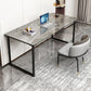 Industrial Office Desk Grey Marble Sled Writing Desk with Metal Legs Clearhalo 'furn' 'furn_office_desk' 'Furniture' 'Office Desks' 'Office Furniture' 'office_desk' 1200x1200_a09d4c4a-5130-4fef-8a77-07775756bd83