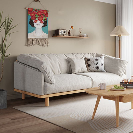 Living Room Cotton Couch Pillow Top Arm Sofa with Solid Wood Legs Clearhalo 'furn' 'furn_sofas' 'Furniture' 'furniture_sofas' 'Living Room Furniture' 'Sofa' 'sofas' 1200x1200_a0a1a5e2-dd77-4208-b0e4-305432f3bfc2
