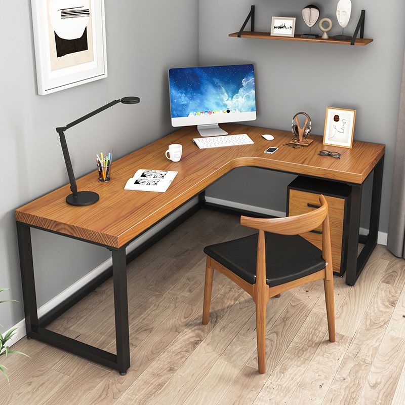 Contemporary Style Writing Desk Solid Wood L-Shape Office Desk Clearhalo 'furn' 'furn_office_desk' 'Furniture' 'Office Desks' 'Office Furniture' 'office_desk' 1200x1200_a0a2a9fb-6bbf-495f-b6b7-19e139355ff0