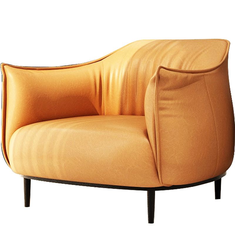 Canapé standard en cuir contemporain bras carré canapé arrière serré