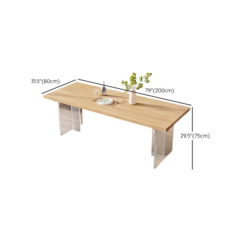 Rectangle Double Base Dining Table Modern Pine Wood Table for Living Room Clearhalo 'Dining Tables & Seating' 'Dining Tables' 'dining_table' 'furn' 'furn_dining_table' 'Furniture' 'Kitchen & Dining Furniture' 1200x1200_a0a33a4e-0e5e-457e-92b1-0f411d184961