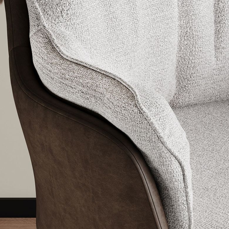 Industrial Kitchen Dining Chairs Fabric Arm Dining Chairs with Metal Legs Clearhalo 'Dining Chairs' 'Dining Tables & Seating' 'dining_chair' 'furn' 'furn_dining_chair' 'Furniture' 'Kitchen & Dining Furniture' 1200x1200_a0a38b3e-ff16-43e6-a492-31014fa4a347