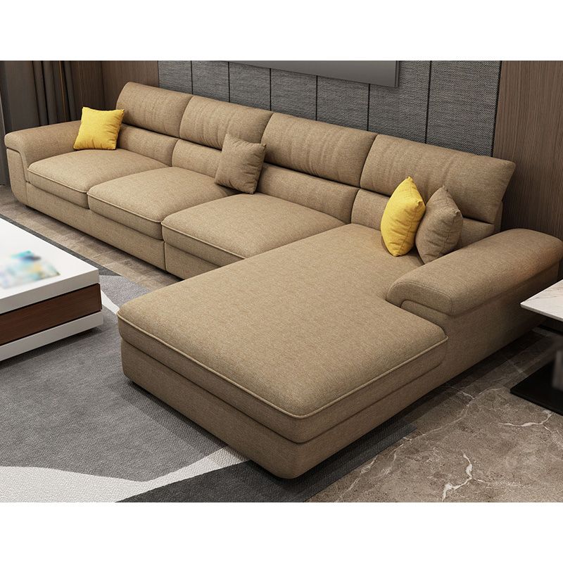 Casual Removable Cushions Sectionals 37.4"H Pillow Top Arm Sofa with 4 Pillows Clearhalo 'Furniture' 'furniture_sectionals' 'kitchen' 'kitchen_sectionals' 'Living Room Furniture' 'Sectionals' 1200x1200_a0a3f87c-9e86-4548-9a09-91d82c776b9d