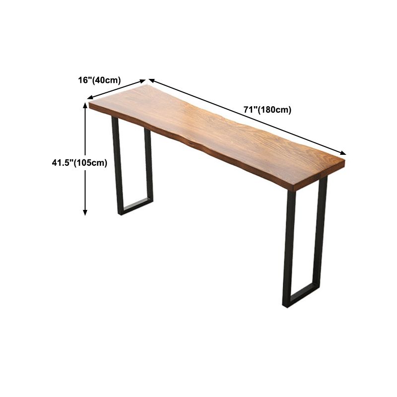 Pine Wood Top Bar Dining Table Modern Bistro Table with Double Pedestal in Black Clearhalo 'Bar Furniture' 'Bar Tables' 'bar_tables' 'furn' 'furn_bar_tables' 'Furniture' 'Kitchen & Dining Furniture' 1200x1200_a0a4dd4b-5a23-4aaa-955d-1d9ca76f290f