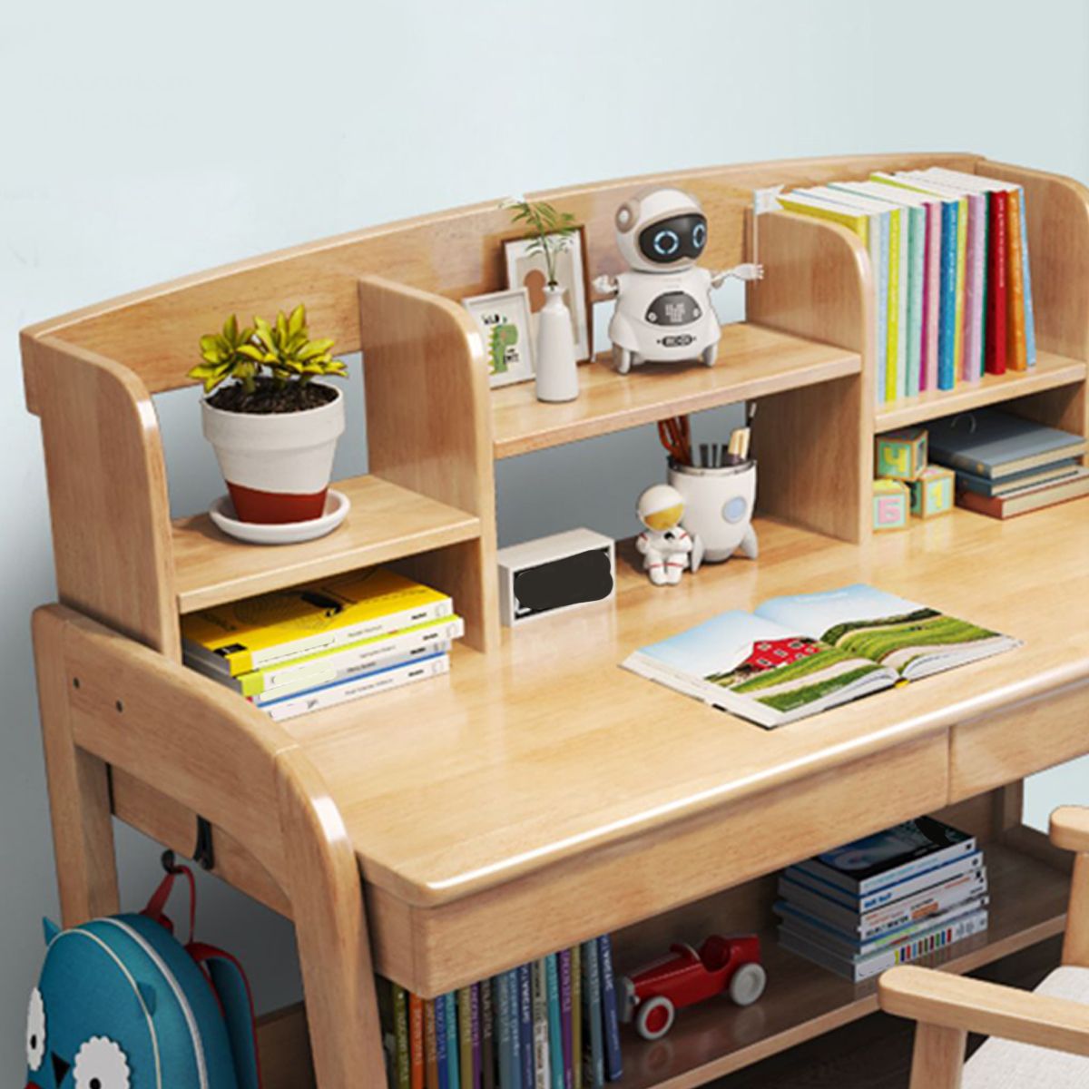 Modern Wood Verstelbaar Writing Desk Home Office Desk met planken