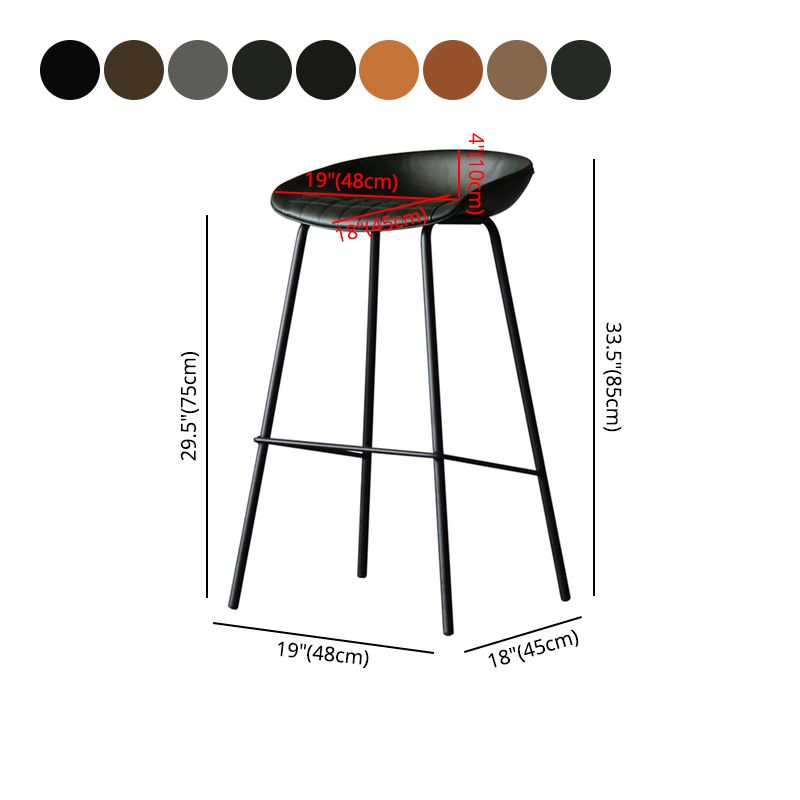 Industrial Leather Distressed Quilted Barstool Living Room Bar Stool with Bucket Seat Clearhalo 'Bar Furniture' 'Bar Stools' 'bar_stools' 'furniture_bar_stools' 'Kitchen & Dining Furniture' 'kitchen&dining_furn' 'kitchen' 'kitchen_furn' Furniture' 1200x1200_a0a5c871-ff43-4d56-8beb-51ce1911574a