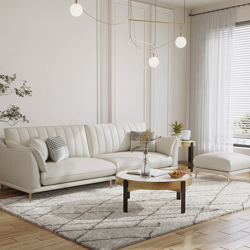 Modern Style Solid Wood Material Base Cloth Art & Leather Rice White Rectangular Sofa Clearhalo 'furn' 'furn_sofas' 'Furniture' 'furniture_sofas' 'kitchen' 'kitchen_sofas' 'Living Room Furniture' 'Sofa' 'sofas' 1200x1200_a0a5fc59-3e58-43dd-b520-4d1fbeeb8774