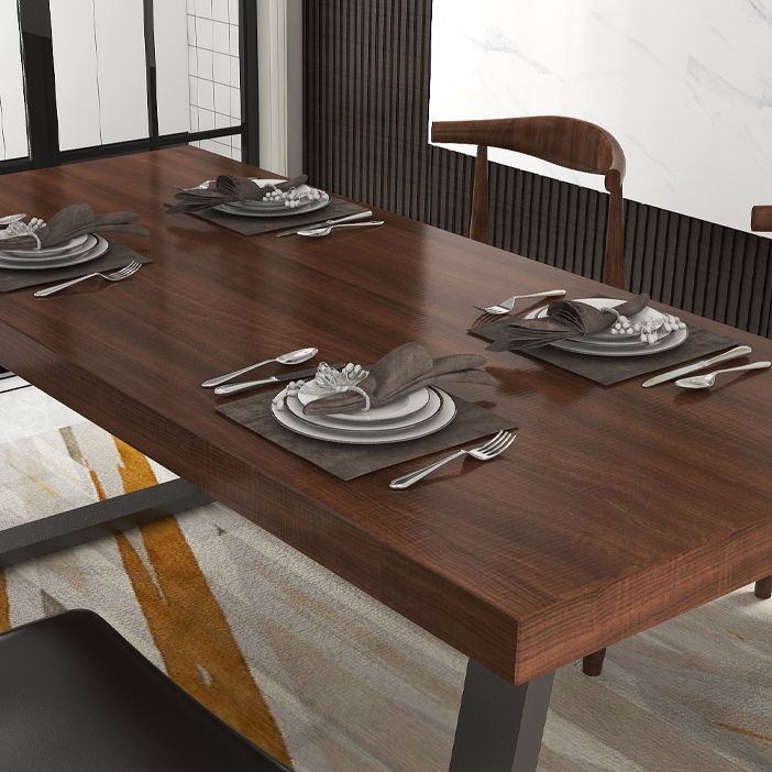 Industrial Solid Wood Top Dining Room Set with Rectangle Shape Dining Set for restaurant Clearhalo 'Dining Room Sets' 'Dining Tables & Seating' 'dining_room_set' 'furn' 'furn_dining_room_set' 'Furniture' 'furniture_dining_room_set' 'Kitchen & Dining Furniture' 'kitchen&dining_furn' 'kitchen' 1200x1200_a0a78af2-1416-44d0-b835-d3e97d0c7ac7