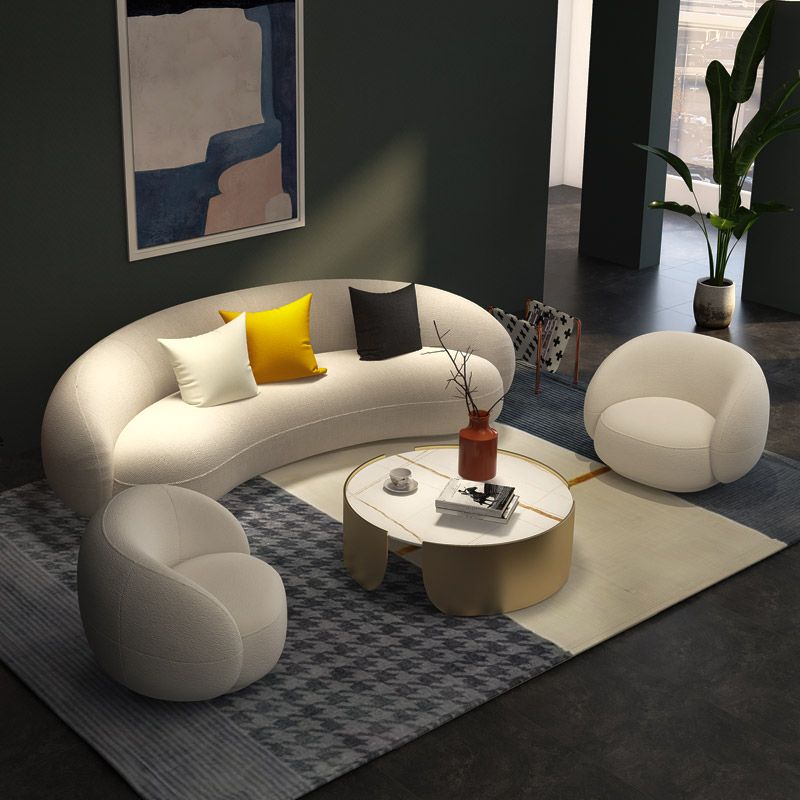 Divano curvo al braccio ad incasso di divano a forma di luna contemporanea per l'appartamento