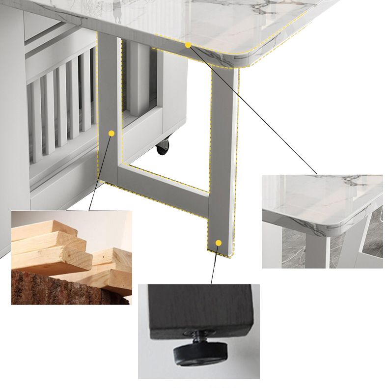 59-inch Rectangle Shape Mid-Century Modern Dining Table White Tone Extendable Table Clearhalo ' dining_table' 'Dining Tables & Seating' 'Dining Tables' 'furn' 'furn_dining_table' 'Furniture' 'furniture_dining_table' 'Kitchen & Dining Furniture' 'kitchen&dining_furn' 'kitchen' 'kitchen_dining_table' 1200x1200_a0aaa7a2-ee0a-4d01-96dd-bac7559070a5