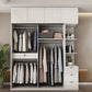 Modern Artificial Wood Wardrobe Armoire Freestanding Wardrobe in White