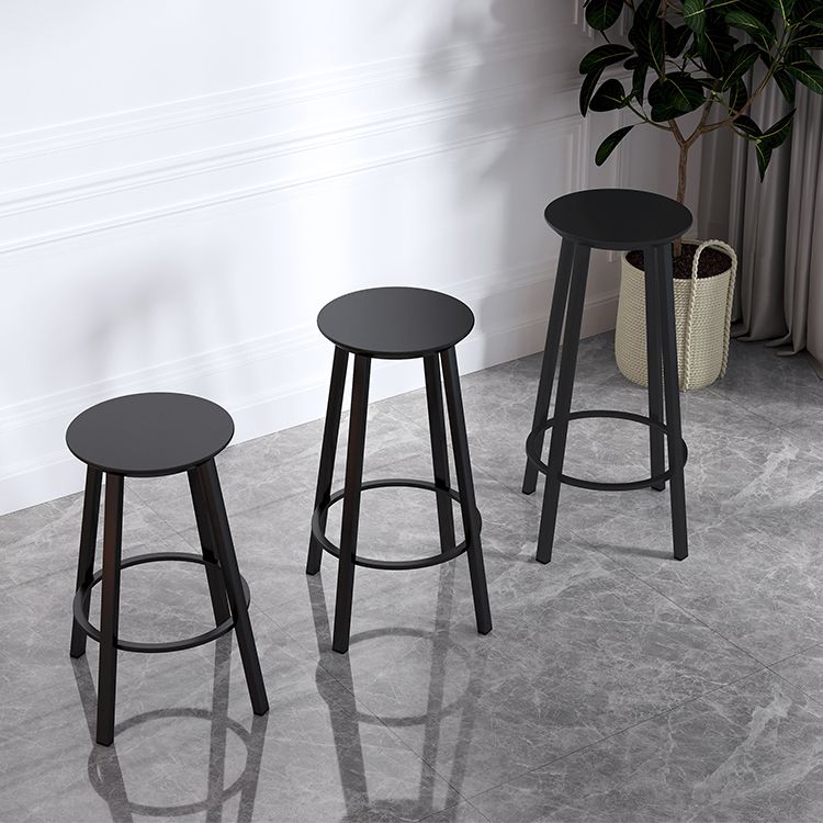Contemporary Footrest Backless Barstool Matte Finish Iron Stool Clearhalo 'Bar Furniture' 'Bar Stools' 'bar_stools' 'furn' 'furn_bar_stools' 'Furniture' 'furniture_bar_stools' 'Kitchen & Dining Furniture' 1200x1200_a0ab7103-dba6-47ba-8f69-ba7893d58ec8