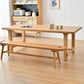 Mesa de comedor moderna Mesa rectangular de madera de pino con base de caballete para comedor