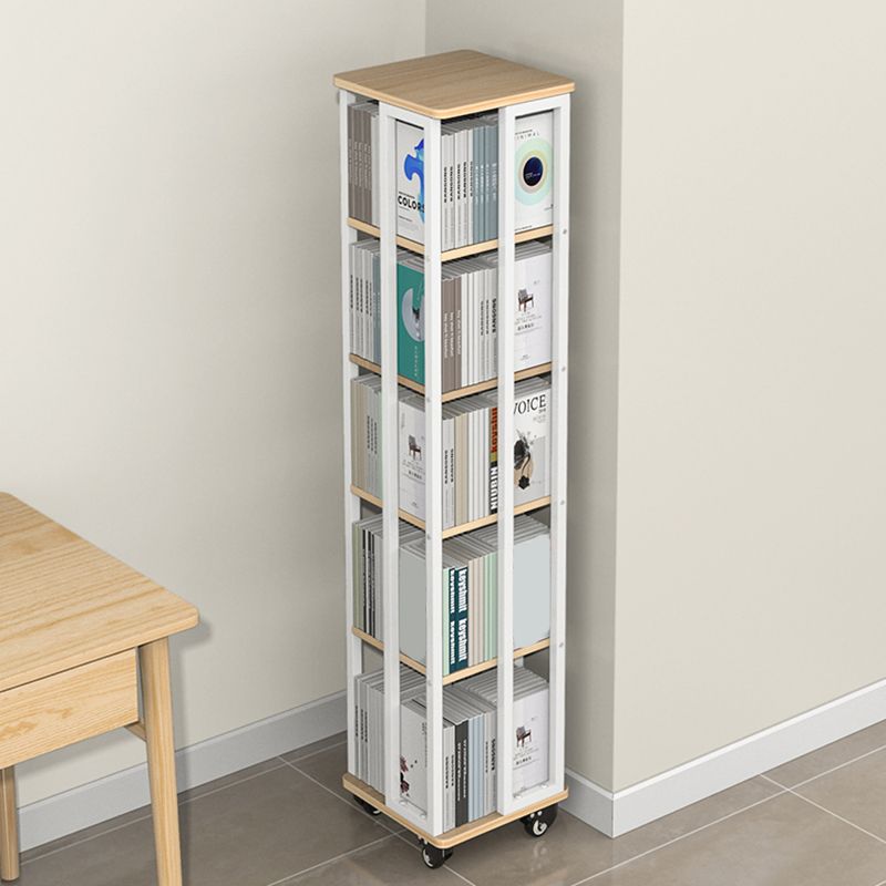Contemporary Standard Shelf Metal Shelf Bookcase with Casters Clearhalo 'Bookcases' 'furn' 'furn_bookcases' 'Furniture' 'Office Furniture' 1200x1200_a0b13732-acd5-43d4-ae12-7de5fa9fb6e4
