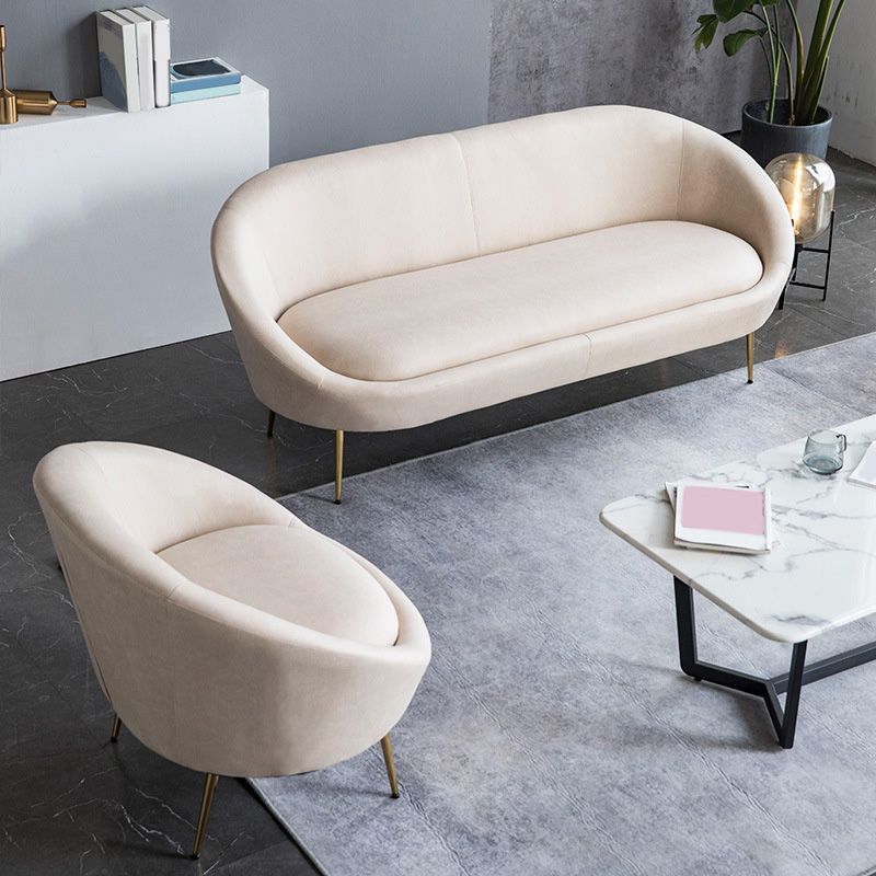 Faux Leather Sofa Mid Century Modern 30.31" High Curved Sofa Clearhalo 'furn' 'furn_sofas' 'Furniture' 'furniture_sofas' 'kitchen' 'kitchen_sofas' 'Living Room Furniture' 'Sofa' 'sofas' 1200x1200_a0b39c91-4060-4b9e-8735-02546ded99c0