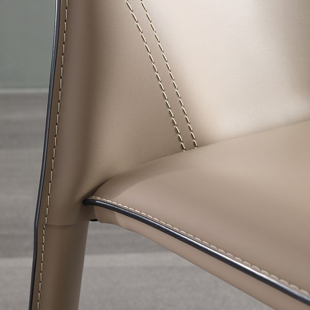 Faux Leather Kitchen Dining Chairs Armless Chairs with Metal Base Clearhalo 'Dining Chairs' 'Dining Tables & Seating' 'dining_chair' 'furn' 'furn_dining_chair' 'Furniture' 'Kitchen & Dining Furniture' 1200x1200_a0b4fb23-f0cd-413b-b503-651a98ed21f9