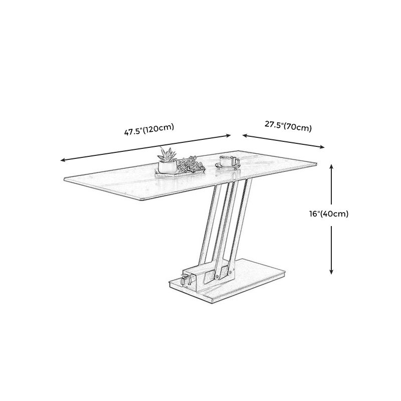 Modern Solid Color Metal Single Foot Base Slate Square Coffee Table Clearhalo 'Coffee & Accent Tables' 'Coffee Tables' 'coffee_tables' 'furn' 'furn_coffee_tables' 'Furniture' 'Living Room Furniture' 1200x1200_a0b5f3a8-390a-4509-b7df-ae8660c65267