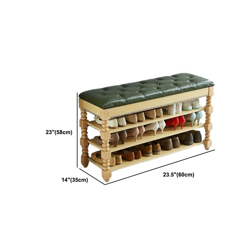 Rectangle 13.8" Wide Seating Bench Cushioned Upholstered Entryway Bench in Rubberwood Clearhalo 'Benches' 'Chairs & Seating' 'furn' 'furn_benches' 'Furniture' 'Living Room Furniture' 1200x1200_a0b62e7b-b77c-4fc6-8179-7d0acd9fafde