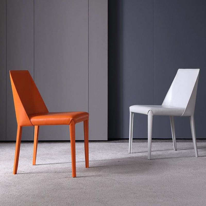 Modern Leather Dining Chairs Armless Metal Dining Chairs for Restaurant Use Clearhalo ' kitchen&dining_furn' 'Dining Chairs' 'Dining Tables & Seating' 'dining_chair' 'furn' 'furn_dining_chair' 'Furniture' 'furniture_dining_chair' 'Kitchen & Dining Furniture' 'kitchen' 1200x1200_a0b6f318-dfb5-47bd-88f4-c46ac495a0e3