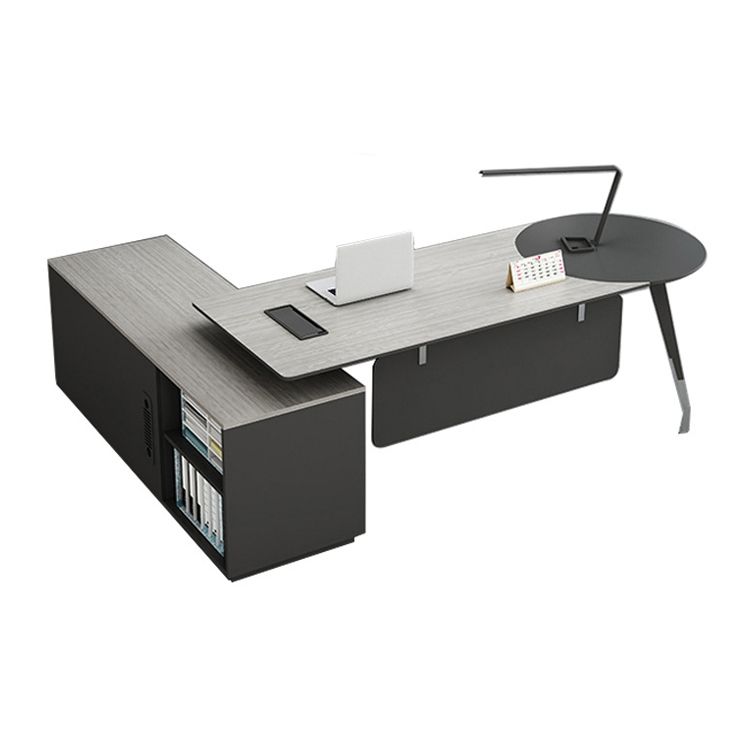 Zeitgenössischer Sockel Executive Desk Holz Office Desk mit Dateischrank