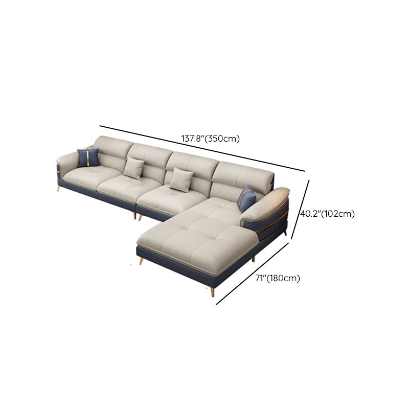 40.15 "H Faux Leather Flar La Vared Arm Sofa & Chaise for Living Room