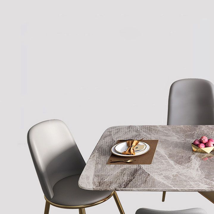 Modern Dining Table Set 1/5/7 Pcs Sintered Stone Dining Table with Armless Chairs Clearhalo 'Dining Room Sets' 'Dining Tables & Seating' 'dining_room_set' 'furn' 'furn_dining_room_set' 'Furniture' 'Kitchen & Dining Furniture' 1200x1200_a0b7ac04-8c96-43cc-bb99-ac44bed557de